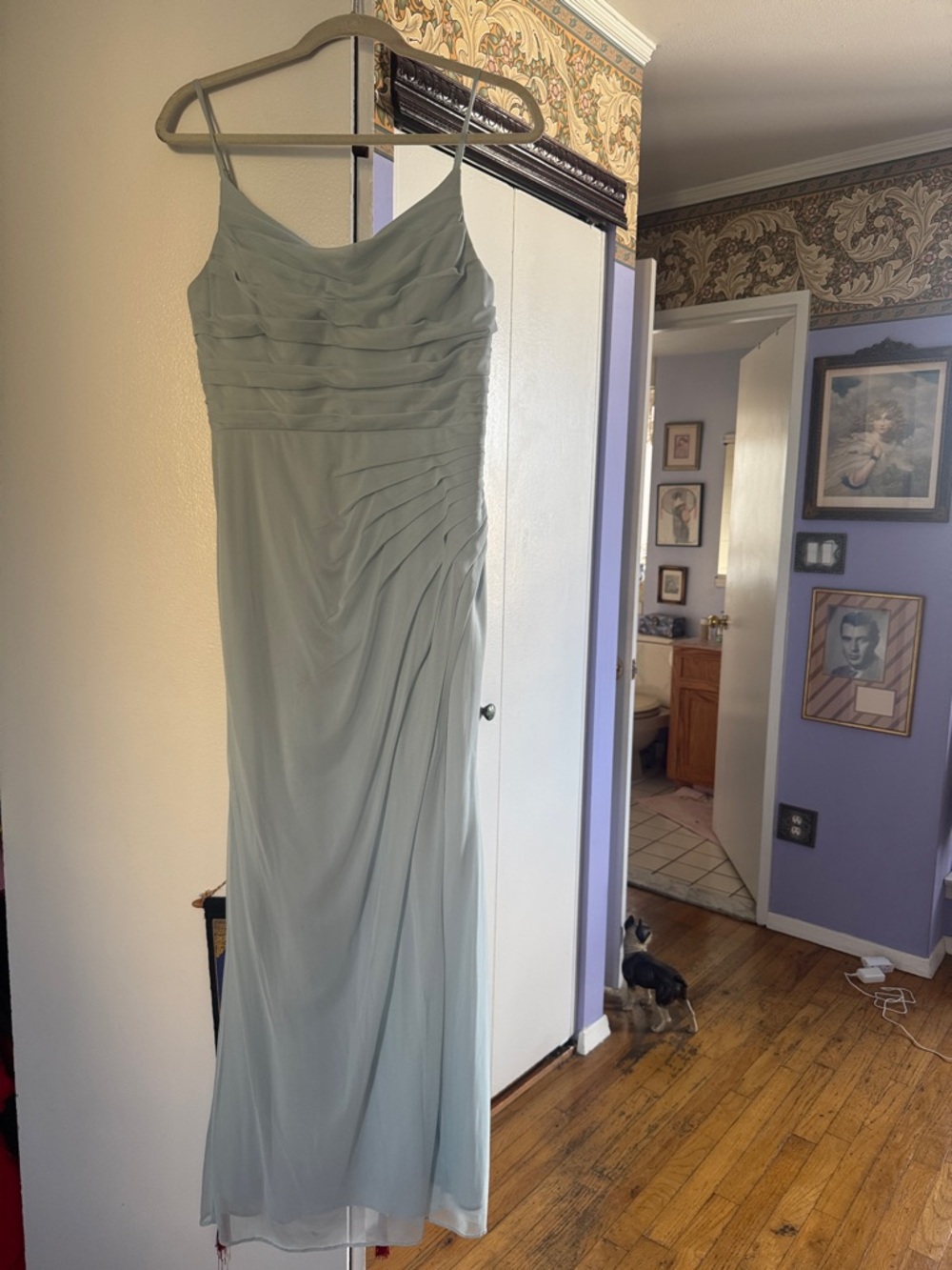 Azazie Mist Chiffon Maxi Dress with Draped Bodice